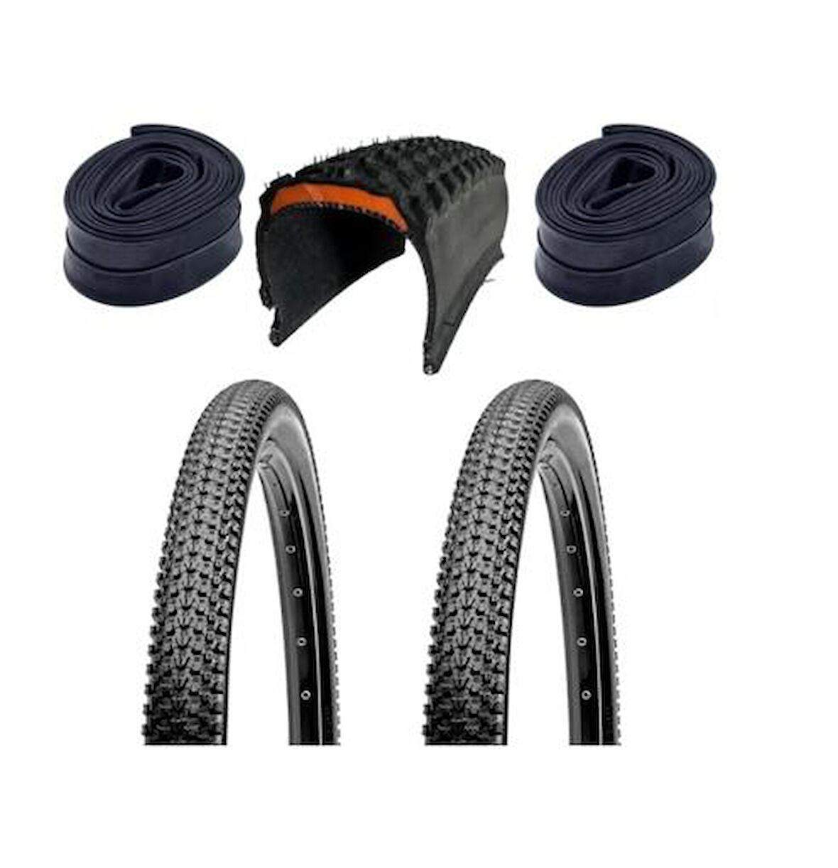 Bike Sky  Black Cat 5mm Zırhlı 29X2.10 Zırhlı Dağ Bisikleti Lastiği 2 Adet Dış 2 Adet İç Ön Arka lastik seti