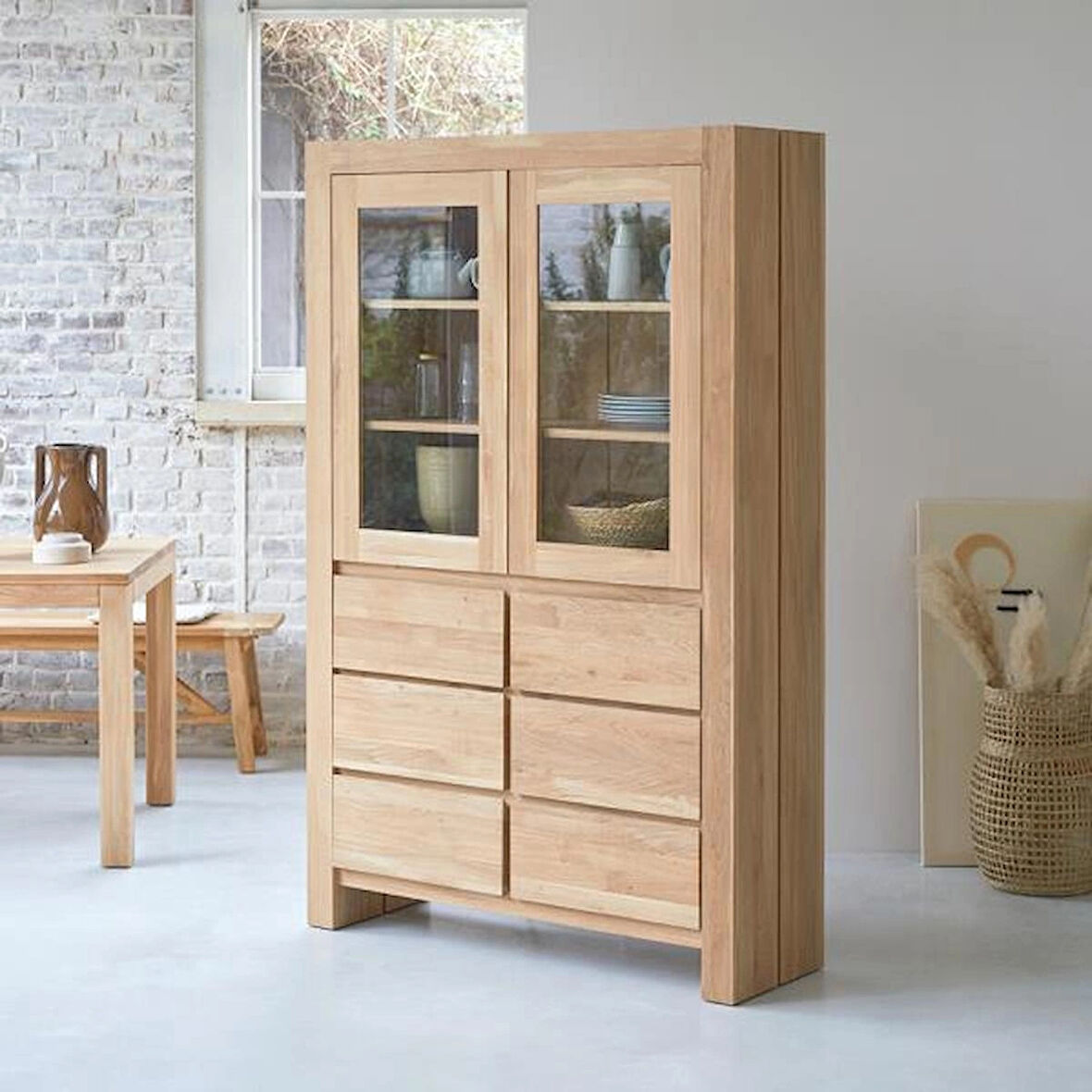 MASİF AHŞAP VİTRİN