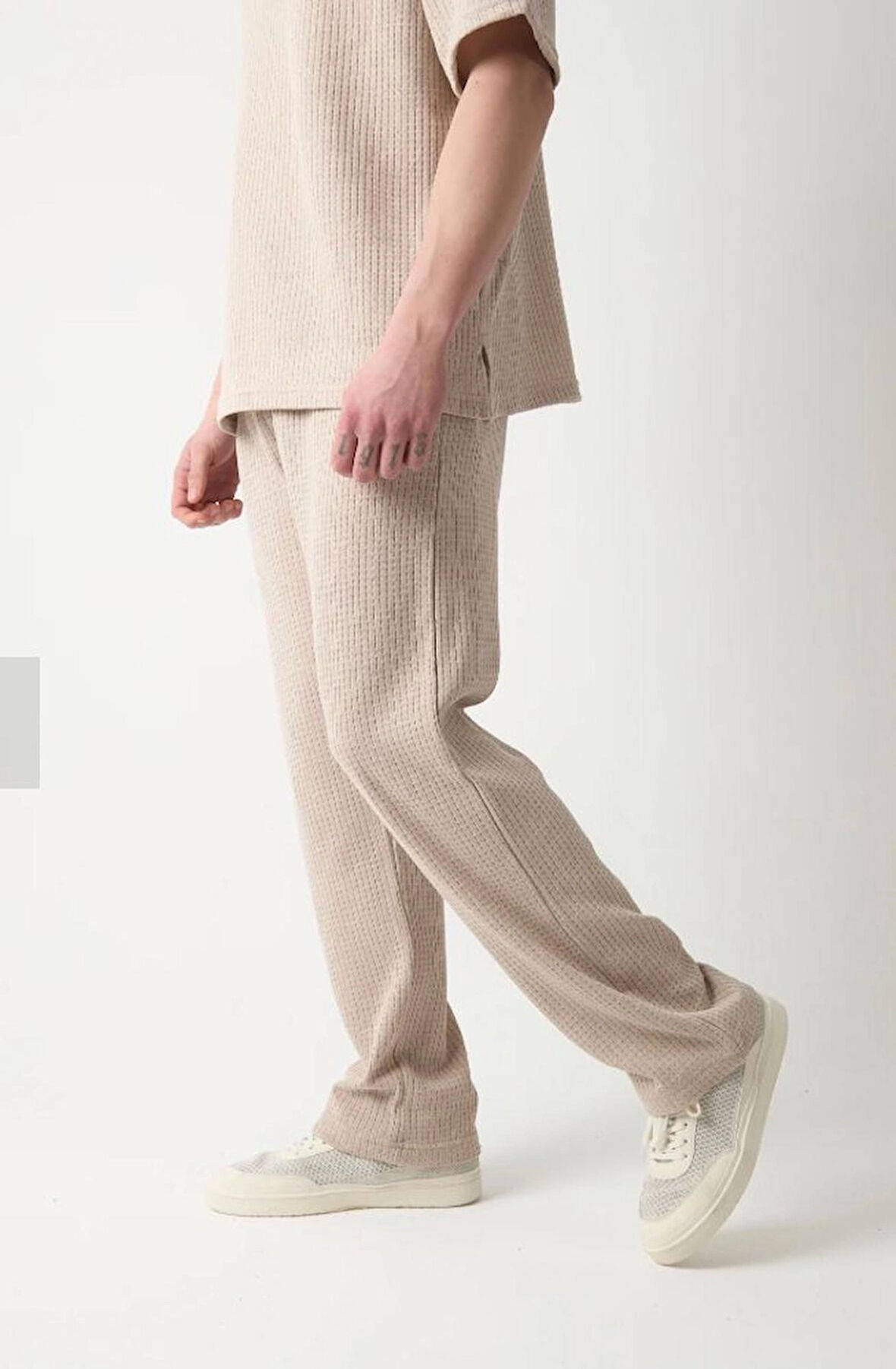  WAFFLE DESEN BAGGY PANTOLON-TAŞ