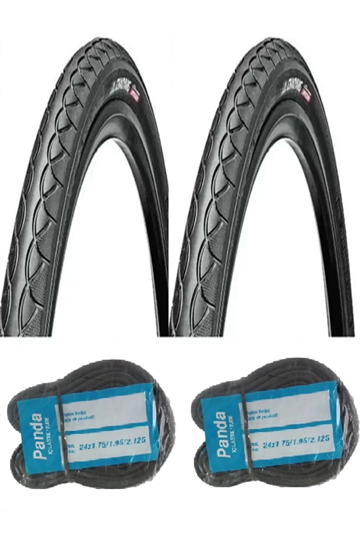 BİKE SKY Chaoyang 24 Jant 24x1.75 Bisiklet Dış Lastiği Yol Tipi H-460 X 2 Adet + Panda İç Lastik Seti