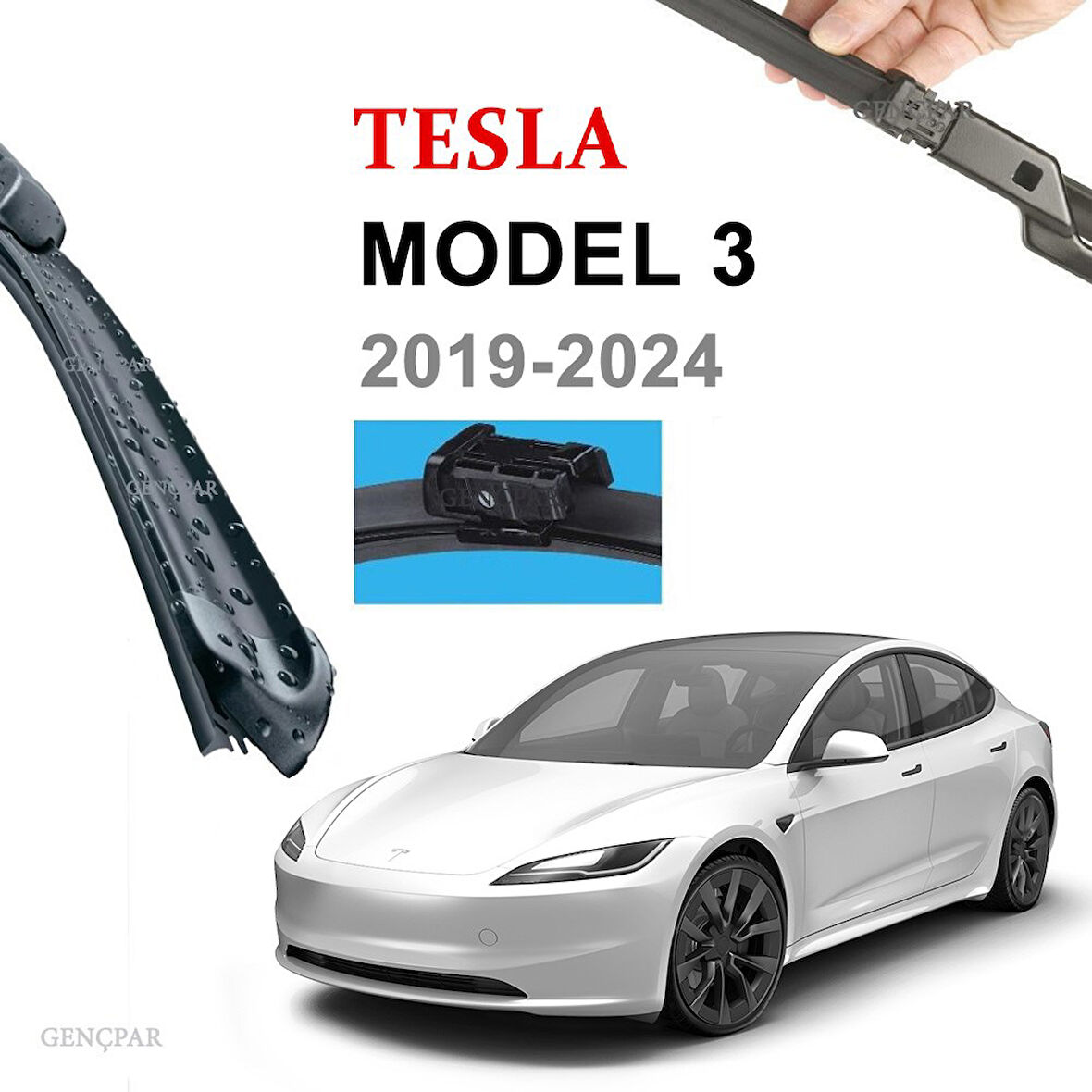 TESLA MODEL 3 ÖN SİLECEK TAKIMI (2 ADET) 2019-2024