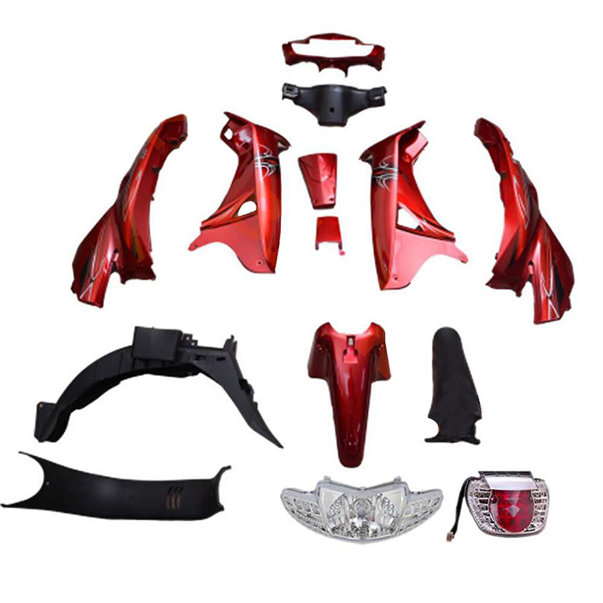 KAPORTA SET [KIRMIZI] [FAR+STOP+SİNYAL DAHİL] MONDIAL SFC - SFC MINI