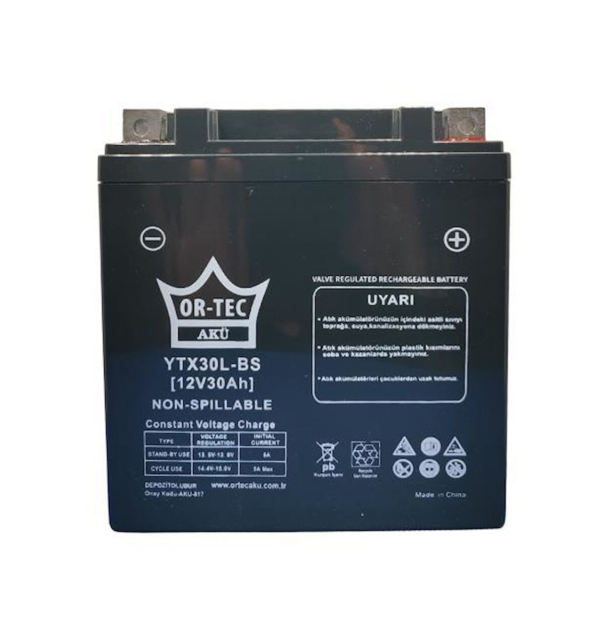 ORTEC YTX30 Atv Akü 30 Ah