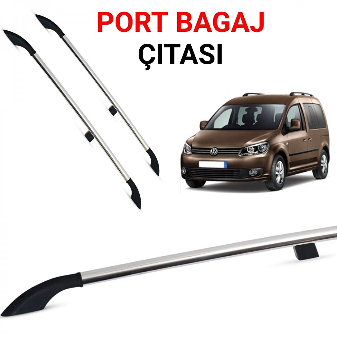 Caddy Uzun Şase Portbagaj Tavan Çitası Gri 2011 2012 2013 2014 2015 2016 2017 2018 2019 2020