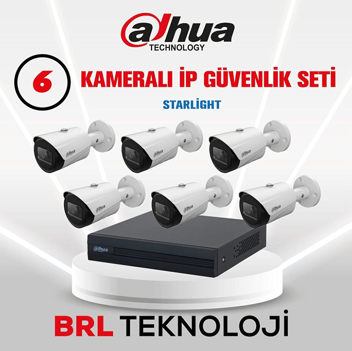 Dahua 6 Kameralı Ip Poeli Güvenlik Kamera Seti