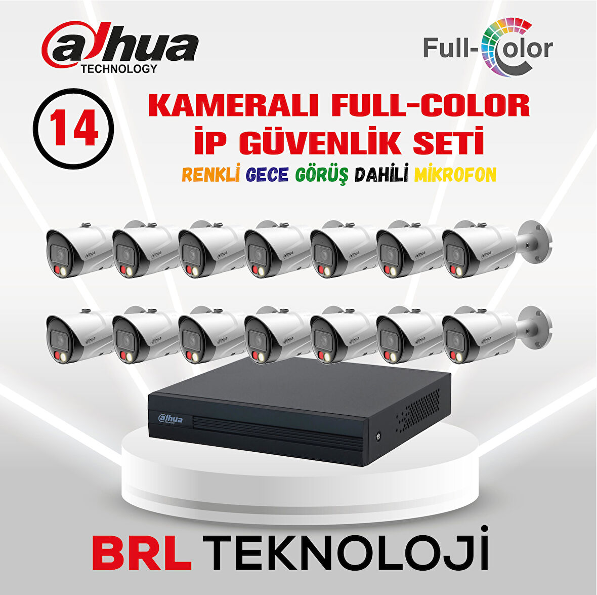 Dahua 14 Kameralı Full Color İp Güvenlik Kamera Seti