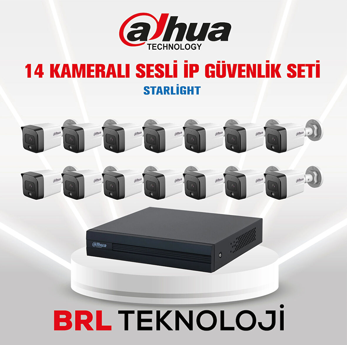 Dahua 14 Kameralı 2 Mp Sesli İp Güvenlik Kamera Seti IPC-HFW1230TC1-SA