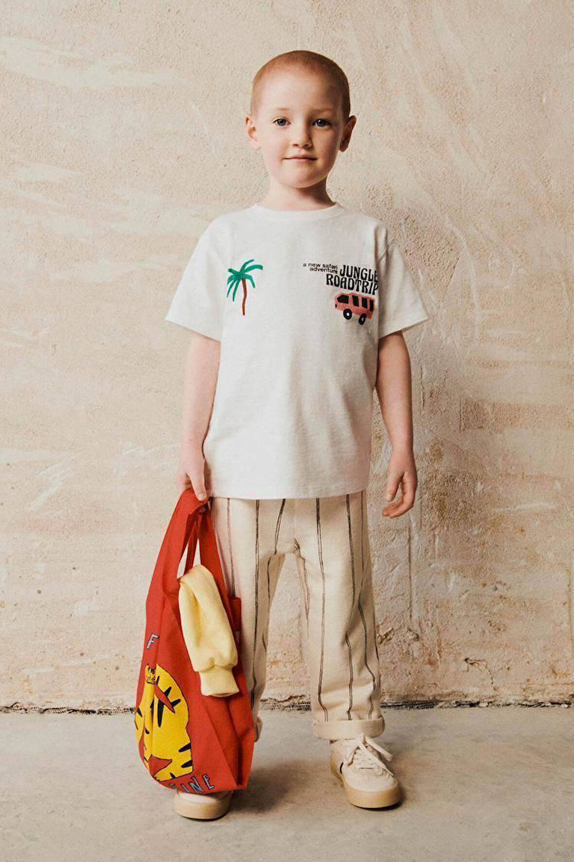 Cg Kids Jungle Çizgili Keten Kombinli Erkek Çocuk Alt Üst Takım