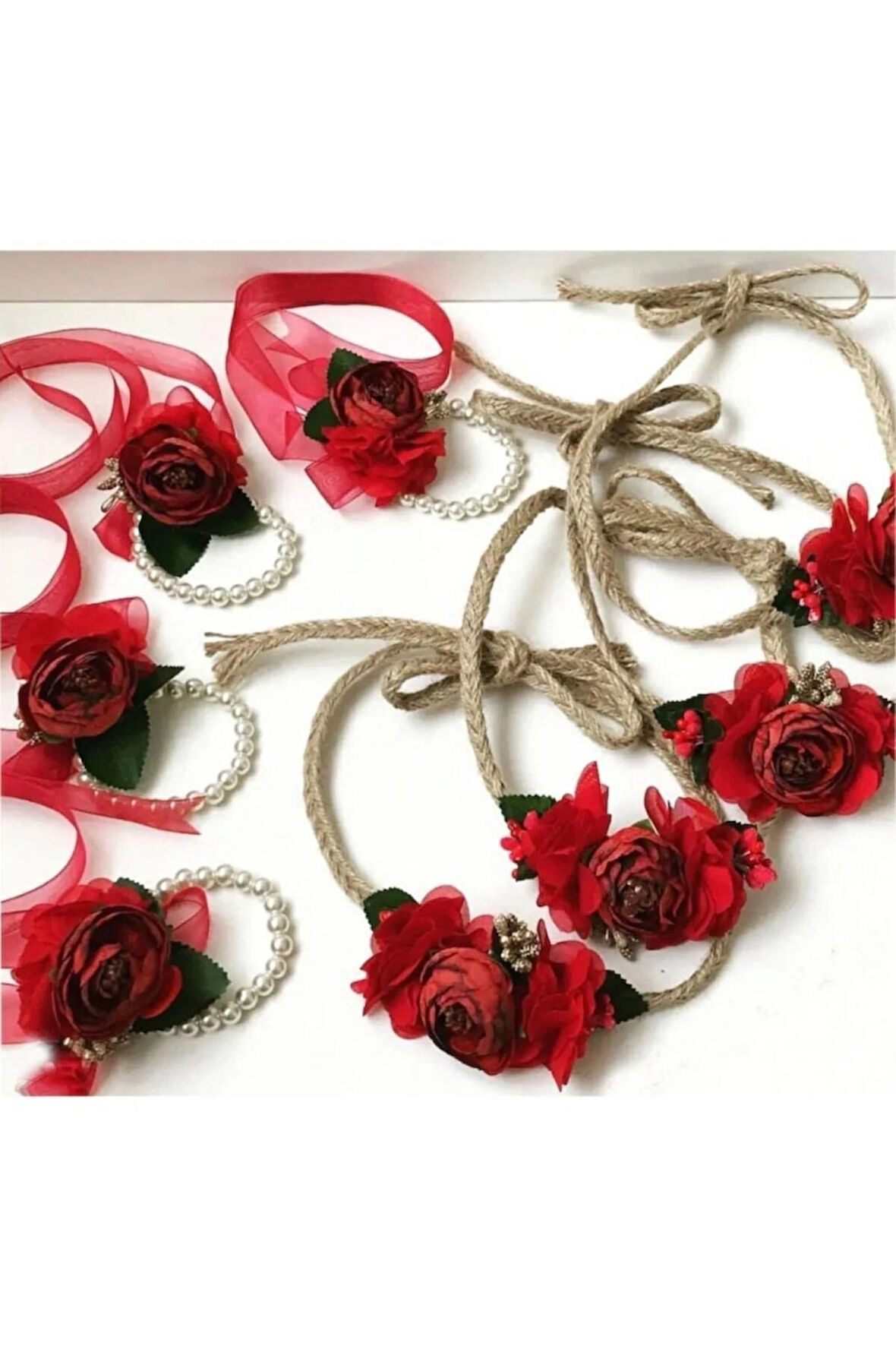 Kına Gecesi Incili Güllü Nedime Bilekliği Ve Nedime Tacı