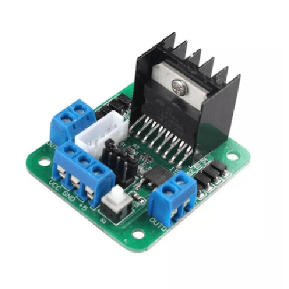 Robotistan L298N Çift Motor Sürücü Kartı - Dual Motor Driver (Yeşil PCB)