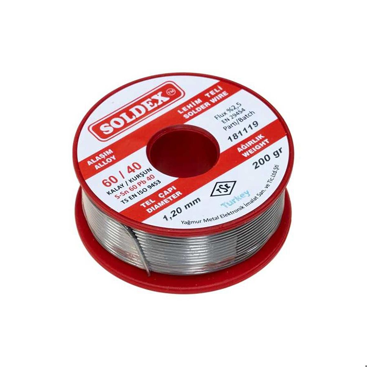 Soldex 1.2 mm 200 g Lehim Teli (%60 Sn / %40 Pb)