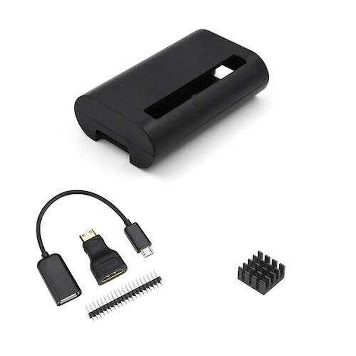 Raspberryi Pi Zero Siyah Muhafaza Kutusu - 3 in 1 Adaptör Kit