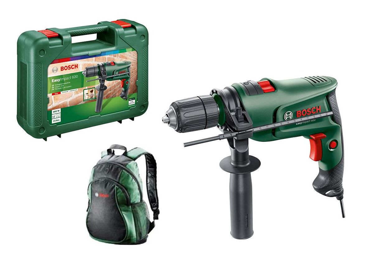 Bosch EasyImpact 600 Yeşil Matkap Seti