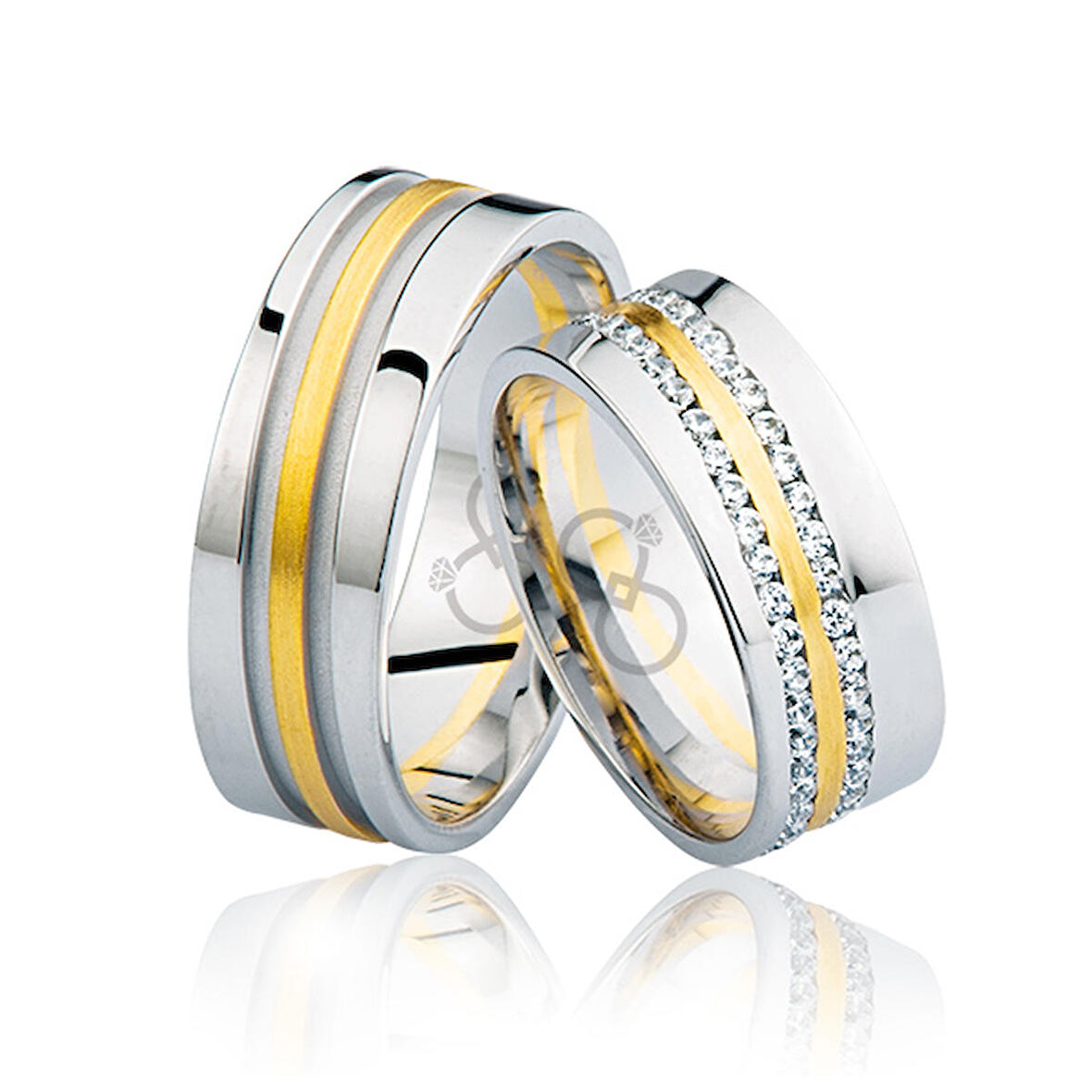 Sarı Çizgili Altın Alyans 0604