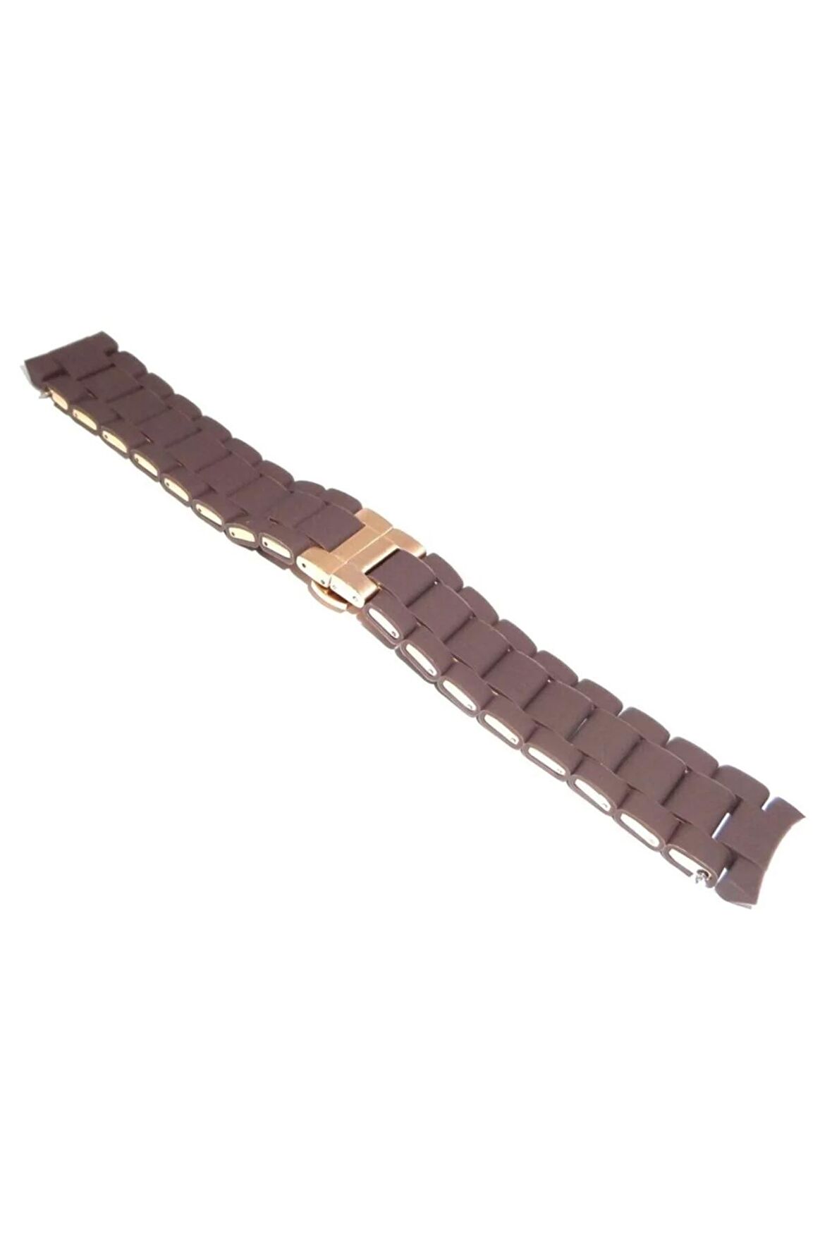 Uyumlu Emporio Armani Ar5890 23mm Kahverengi Silikon Kaplama Çelik Kordon