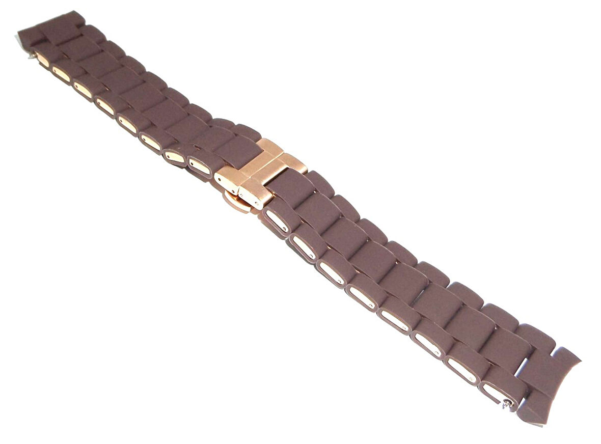 Uyumlu Emporio Armani AR5891 23Mm Kahverengi Silikon Kaplama Çelik Kordon