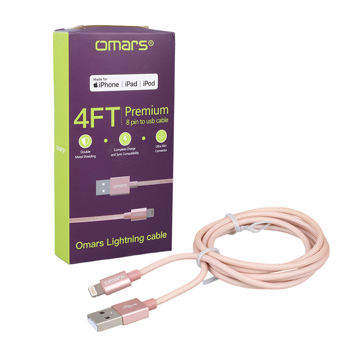 OMARS OMLT040RGLPB 5 VOLT-2.4 AMPER USB LIGHTNING KABLO