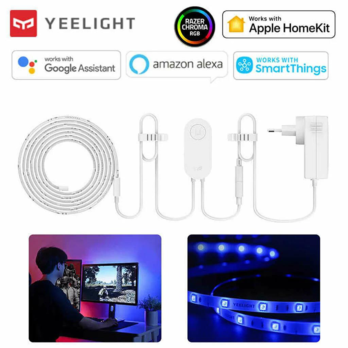 Xiaomi Yeelight Akıllı RGB Şerit Led 1S- Apple Amazon Google