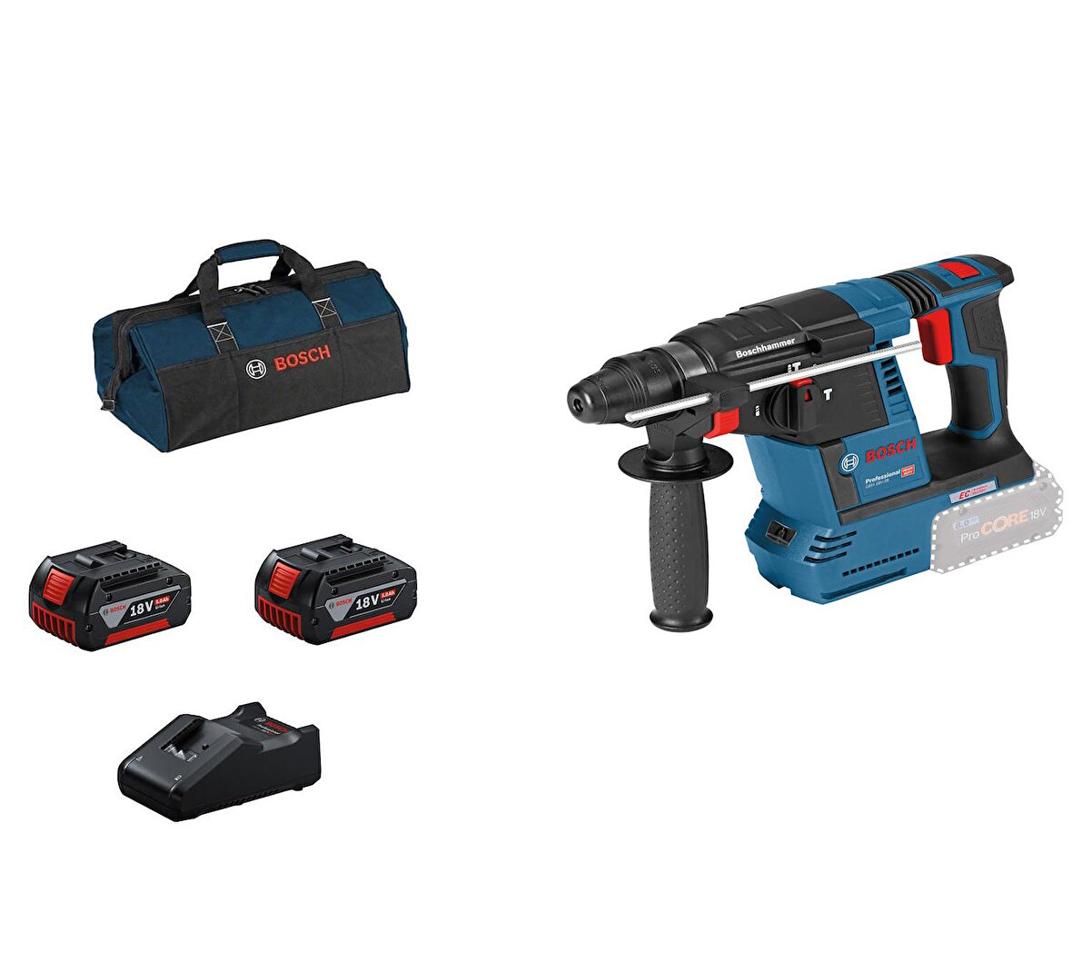 Bosch GBH 18V-26 2x5.0Ah Tek Akülü Kırıcı Delici