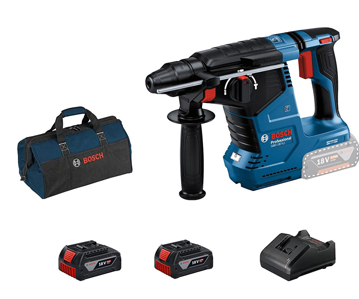 Bosch GBH 187-LI 2x5.0Ah Tek Akülü Kırıcı Delici