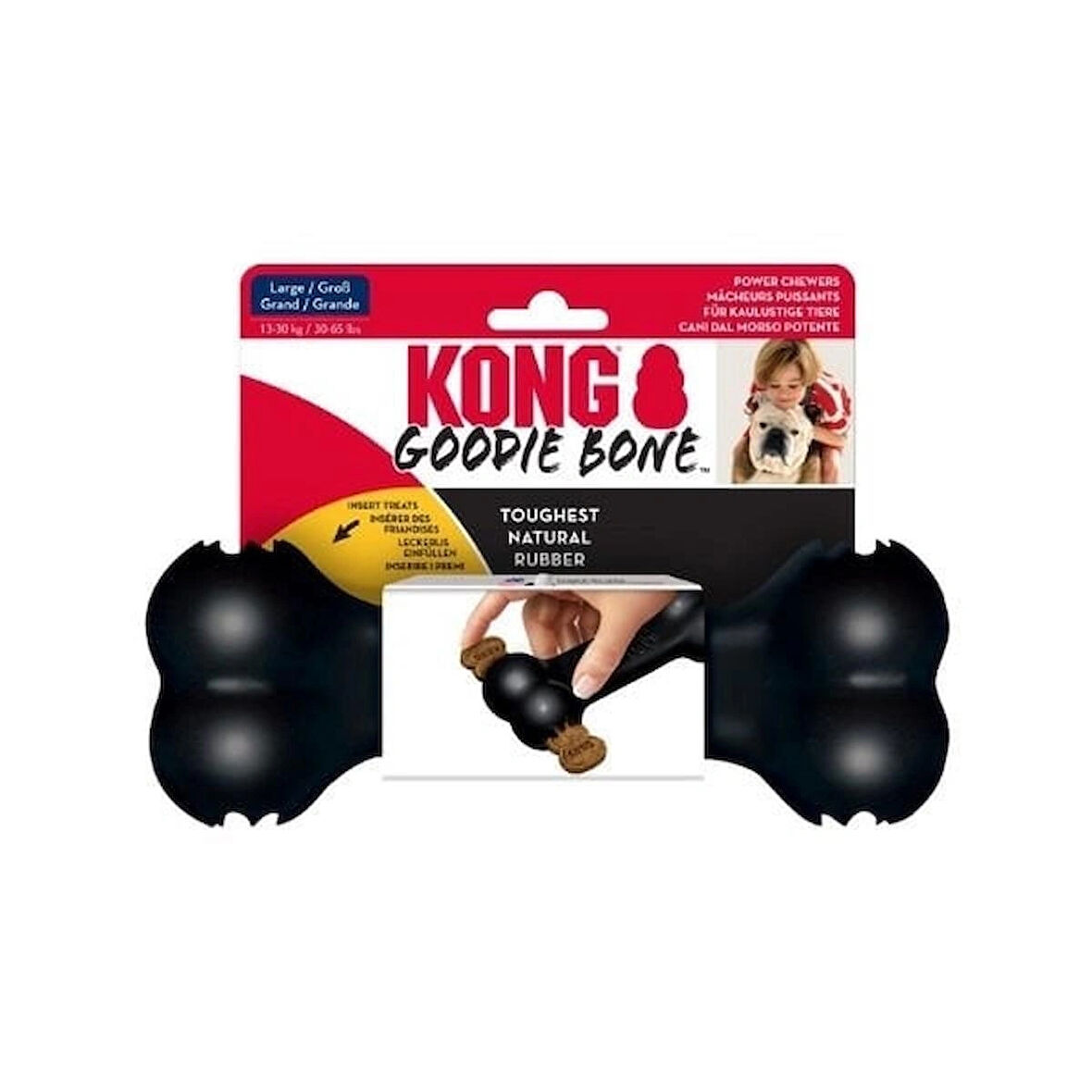 Kong Kemik Şeklinde Kauçuk Köpek Oyuncağı Medium Siyah