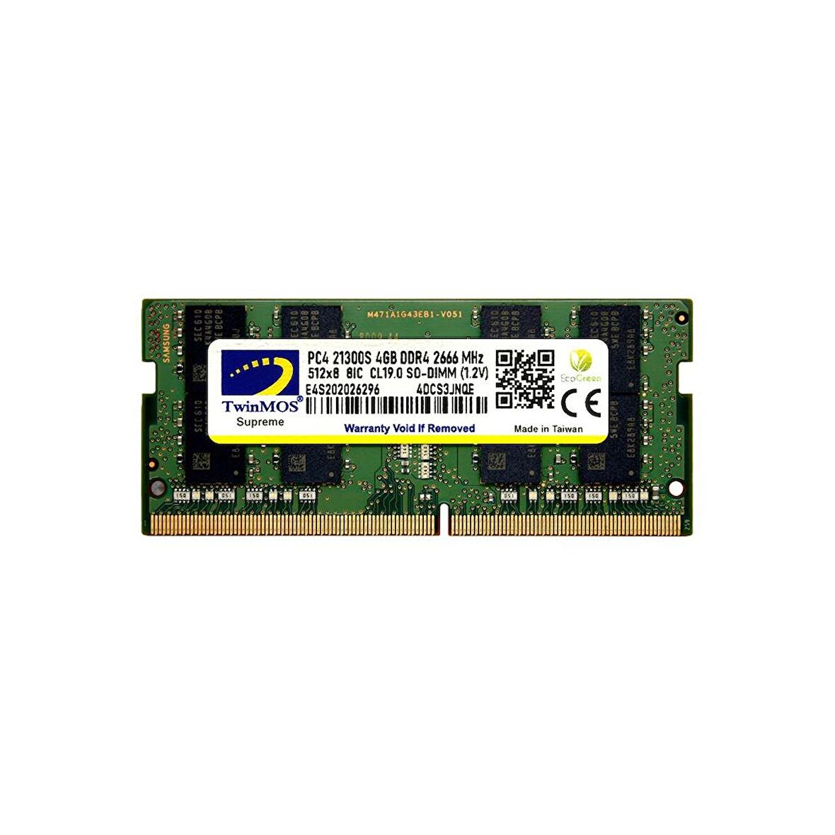 TwinMOS MDD44GB2666N, 4GB, DDR4, 2666MHz, 1.2V Notebook Ram