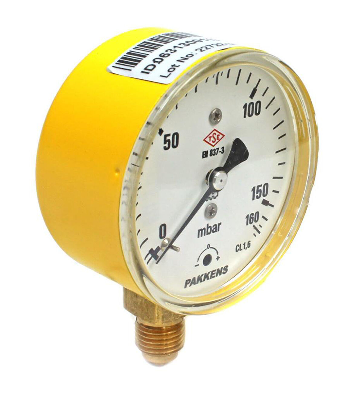Pakkens 0-160 mBar 63 mm Alttan Bağlantılı Kapsül Diyaframlı Doğalgaz Manometresi CL1,6 G 1/4''