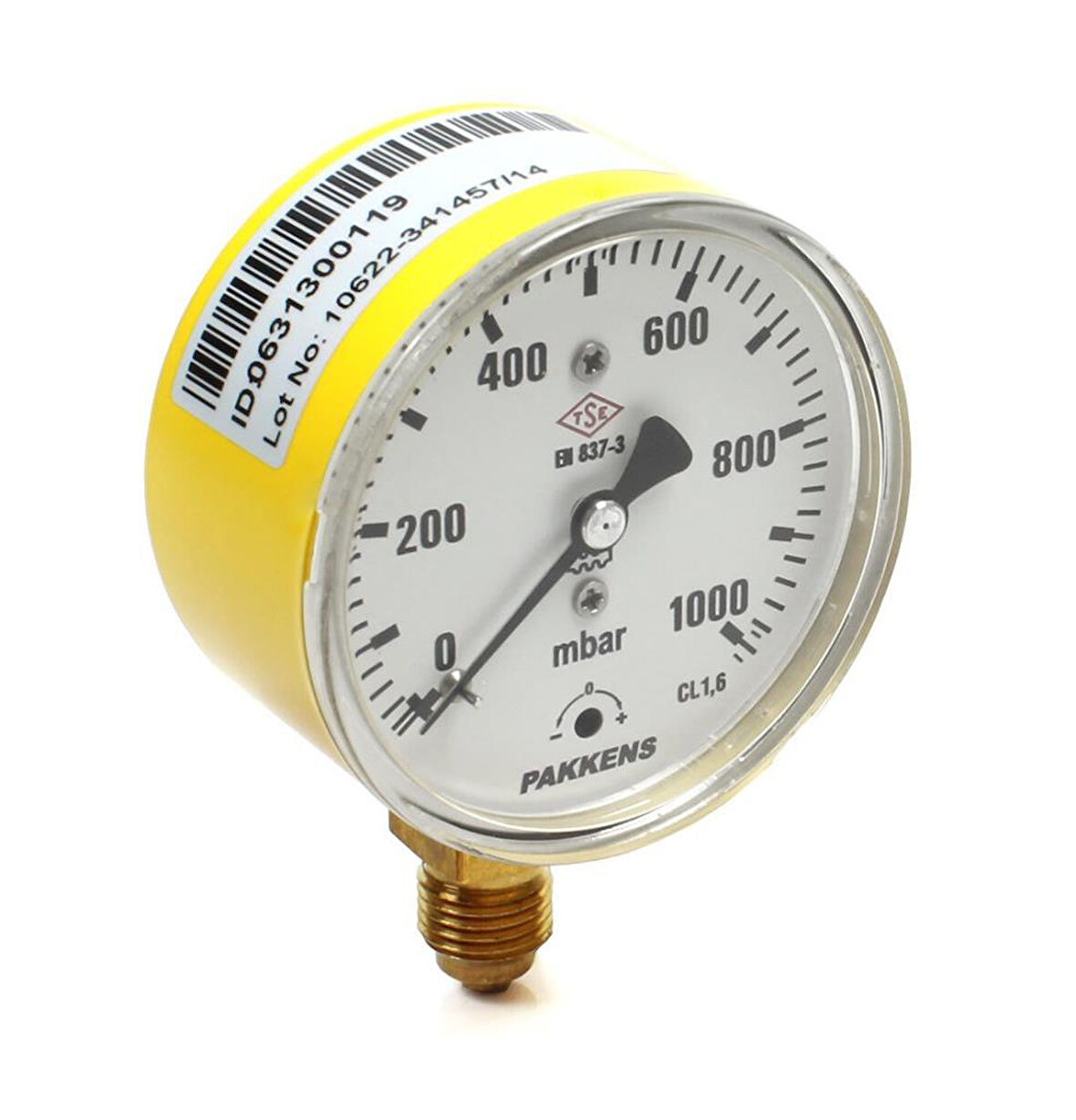 Pakkens 0-1000 mBar 63 mm Alttan Bağlantılı Kapsül Diyaframlı Doğalgaz Manometresi CL1,6 G 1/4''