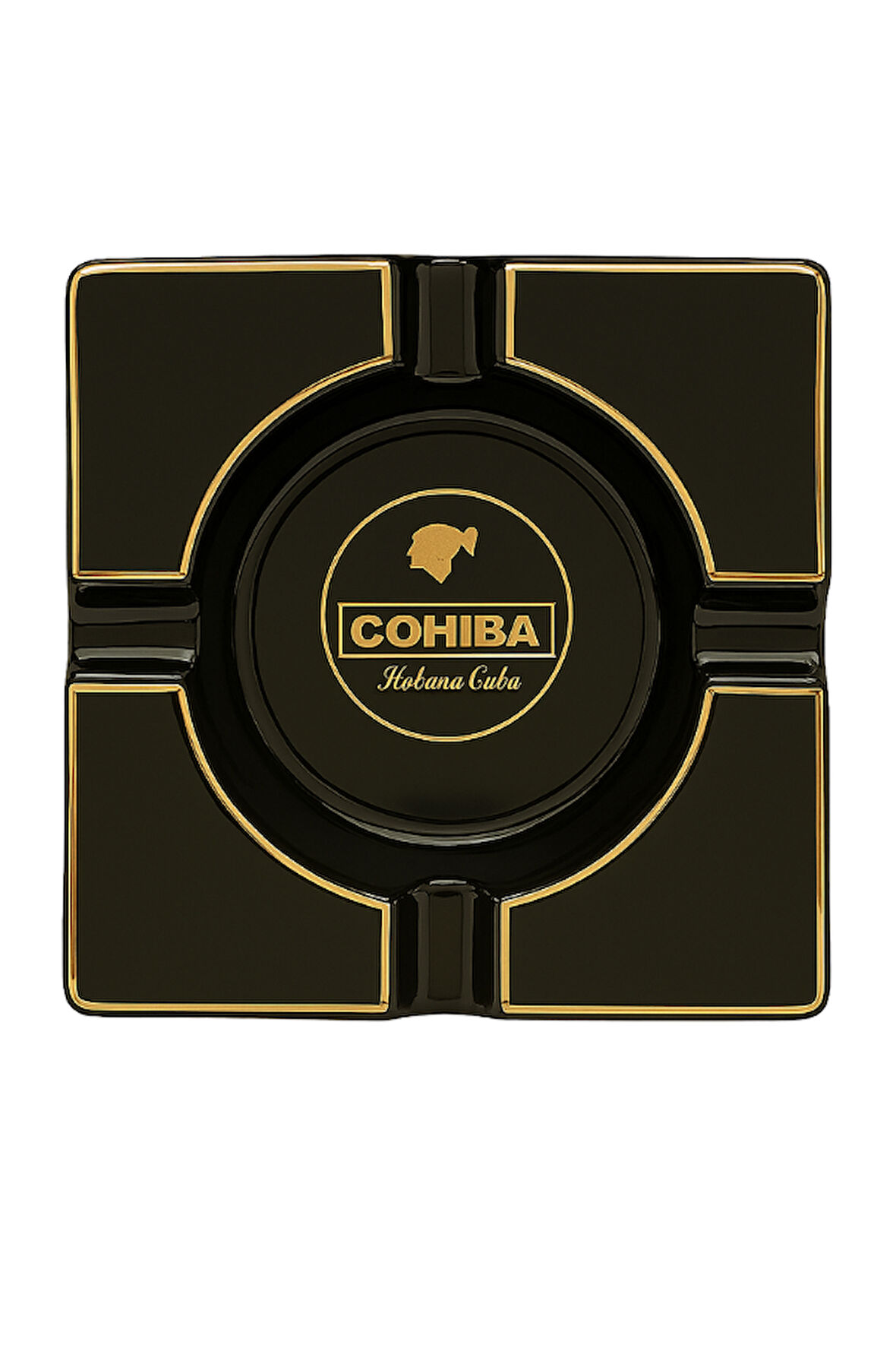 Cohiba Siyah Porselen Dörtlü Büyük Puro Küllüğü