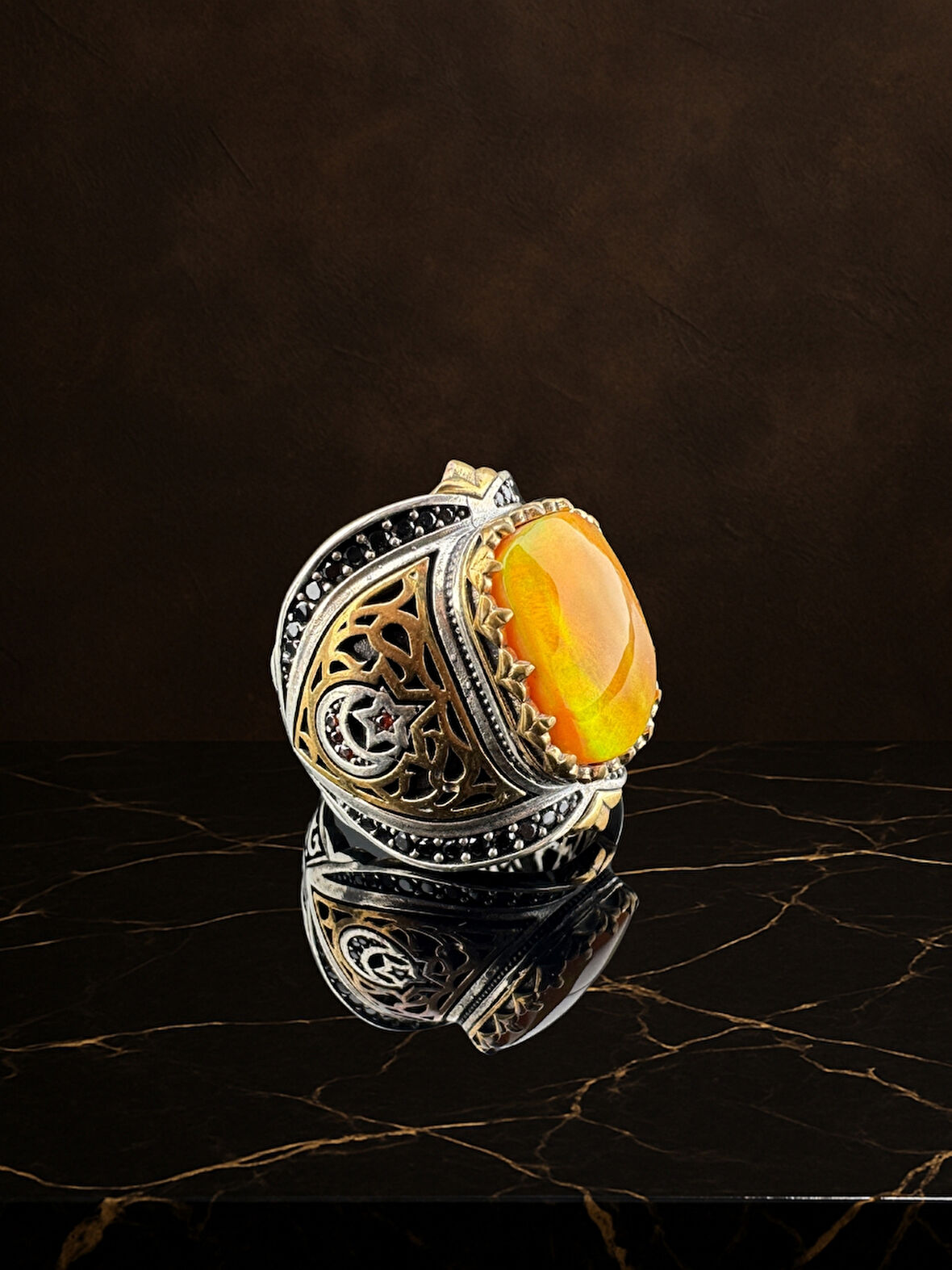 İSLAM USTA OPAL GÜMÜŞ YÜZÜK