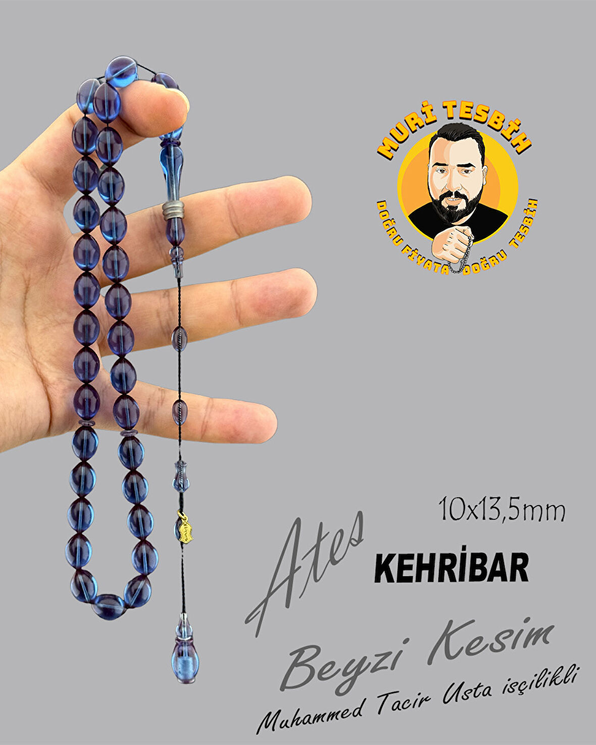 MUHAMMED TACİR ÖZEL İŞÇİLİK ATEŞ KEHRİBAR BEYZİ KESİM 10X13,50