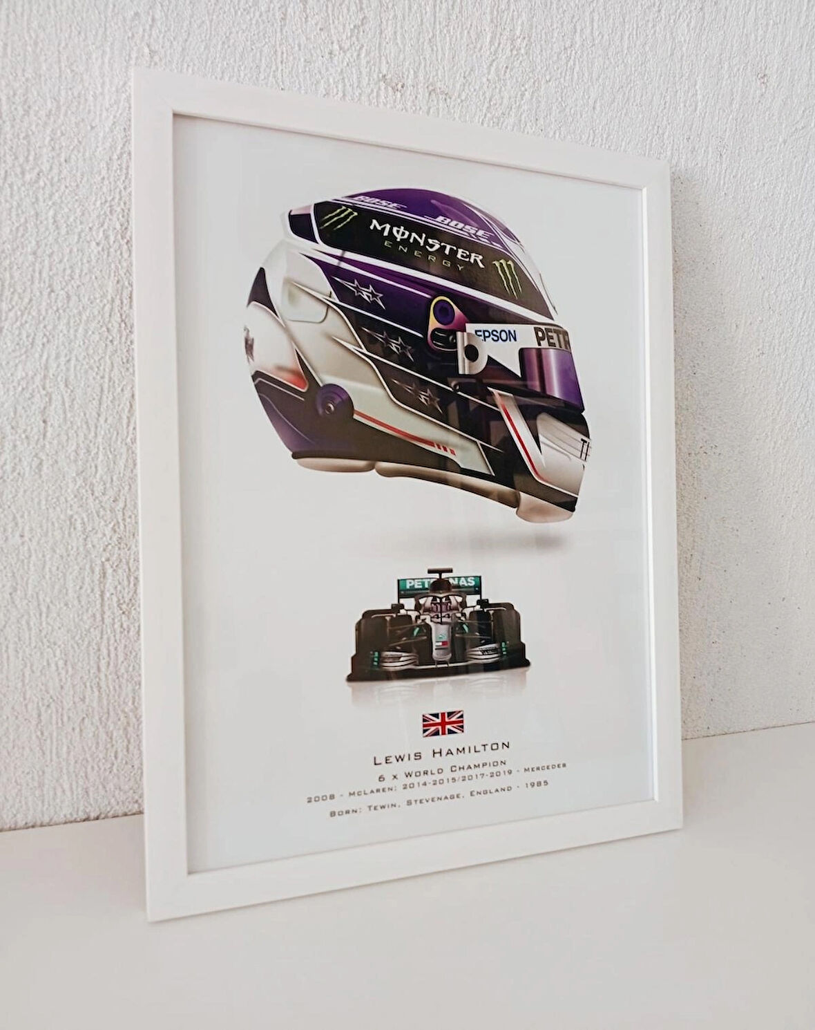 30x42 cm Hamilton Formula 1, F1 Çerçeveli Poster Tablo 1 mm Şeffaf Korumalı