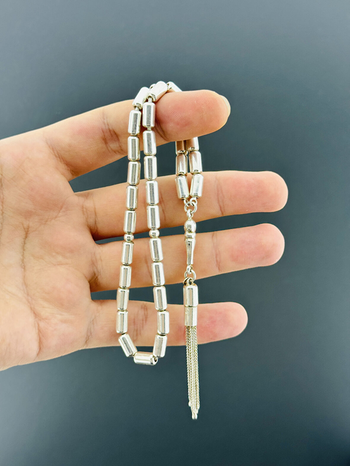 21,8 GR GÜMÜŞ TESBİH KAPSÜL KESİM 5X9,50