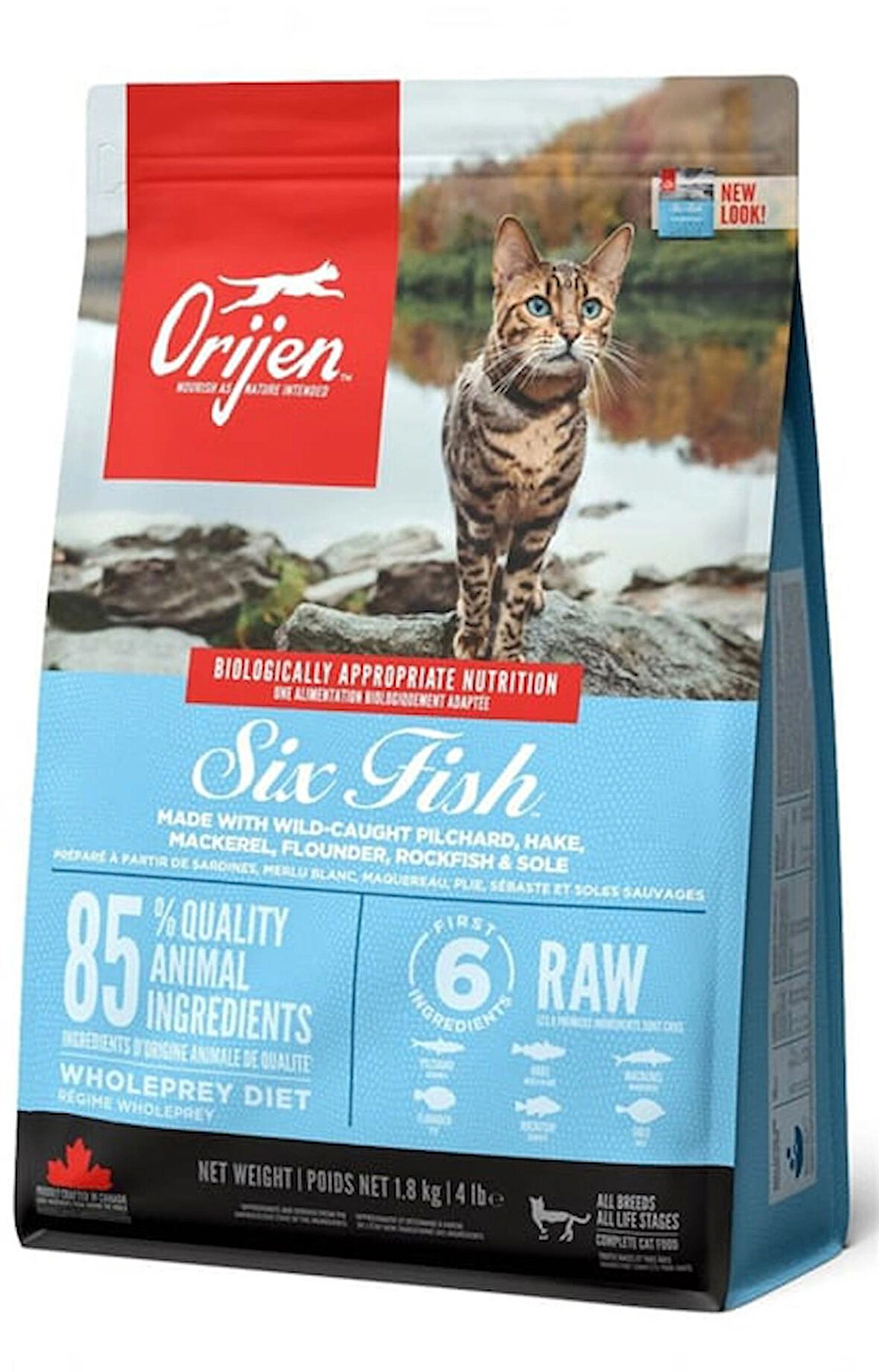 Orijen Six Fish Tahılsız Balıklı Yetişkin Kedi Maması 1,8 Kg
