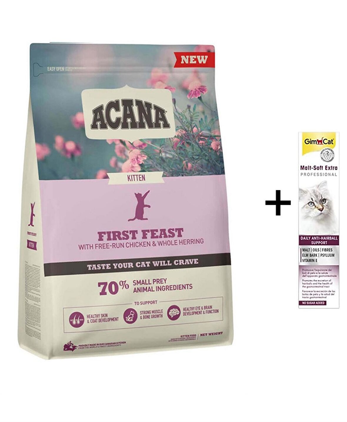 Acana Kitten Yavru Kedi Maması 1,8 Kg + (Gimcat Malt Extra 100 g)