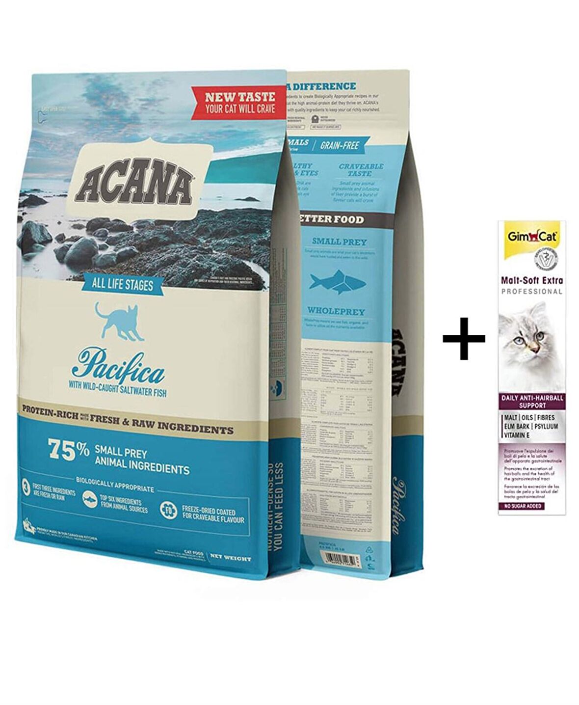 Acana Pacifica Balıklı Tahılsız Kedi Maması 1,8 kg (Gimcat Malt - Soft Extra 20 g Hediyeli)