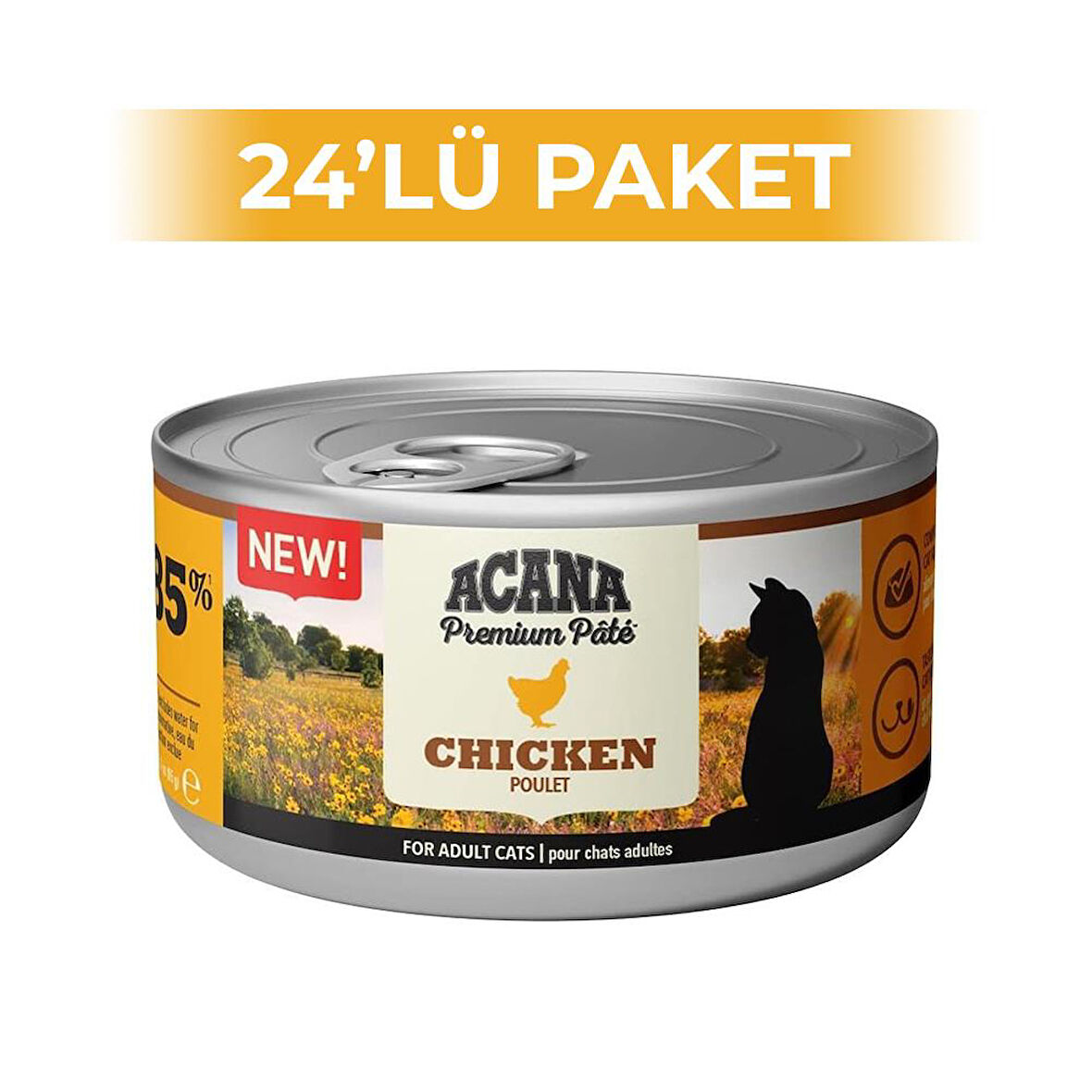Acana Premium Pate Tavuklu Ezme Yetişkin Kedi Konservesi 85 gr 24 Adet