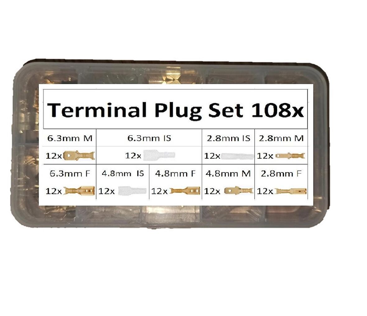 Yate10 108 Adet Bakır Terminal Konnektör Seti Kutulu