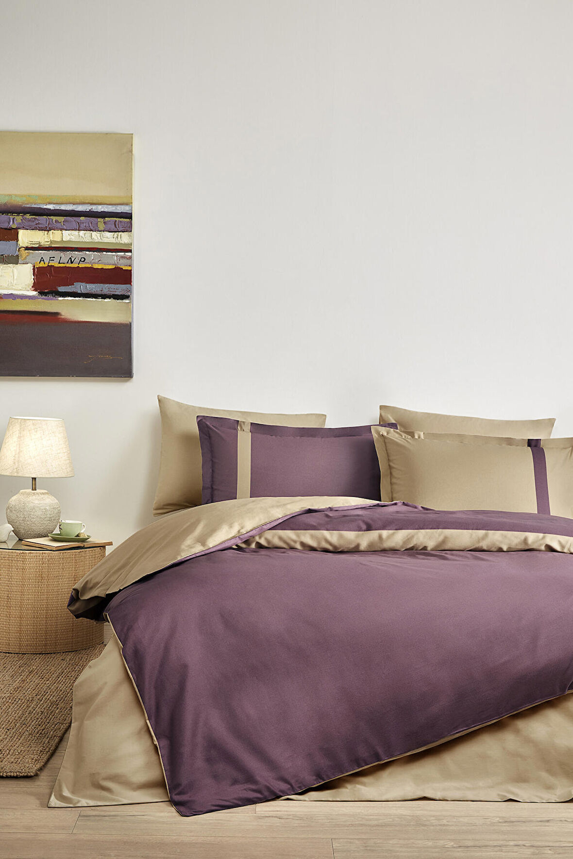 Özdilek Colour Stripe Tek Kişilik Nevresim Takımı Mürdüm