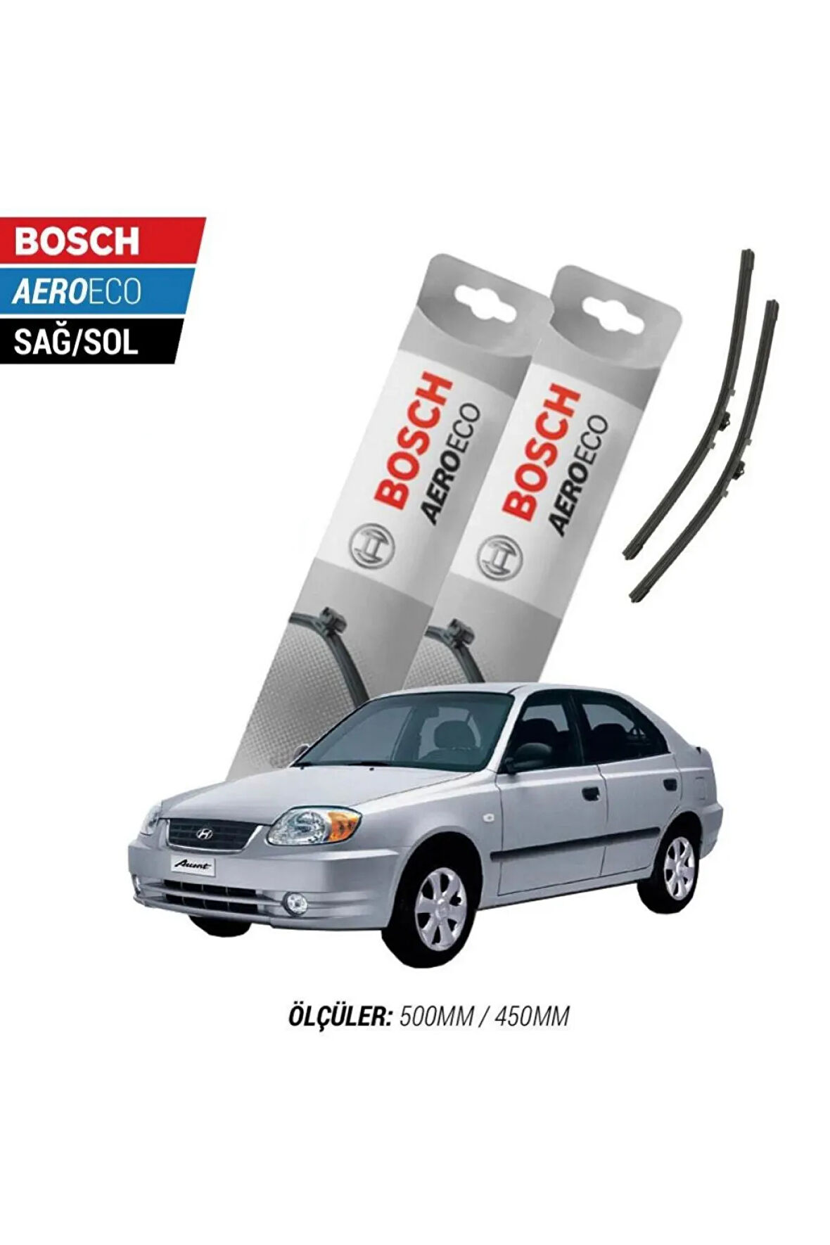 Hyundai Accent 2004 Model Bosch Aeroeco Muz Silecek Takımı
