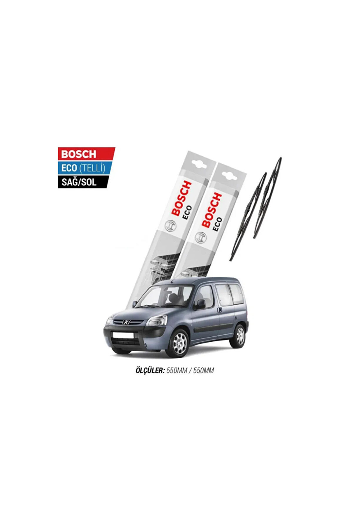 Peugeot Partner 2008 Model Silecek Takımı Bosch Eco (telli)