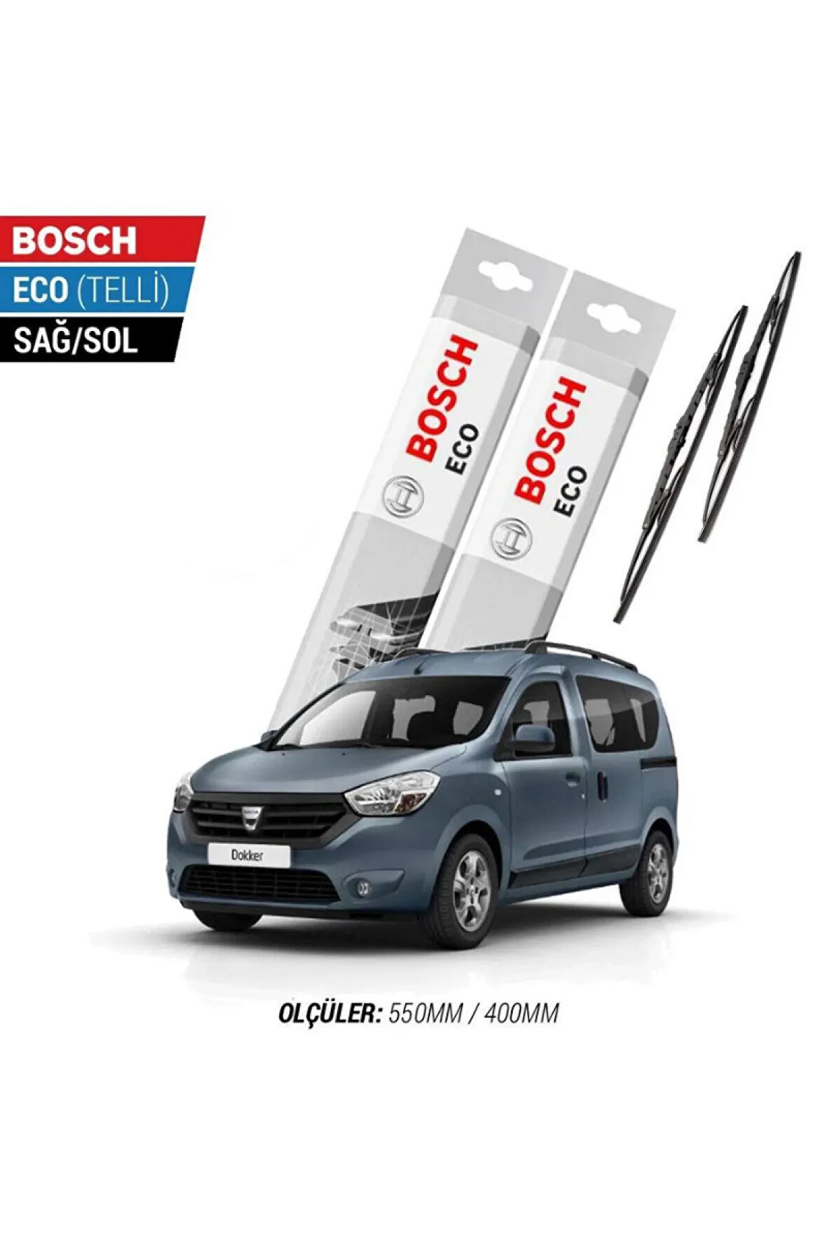 Dacia Dokker 2014 Model Silecek Takımı Bosch Eco (telli)