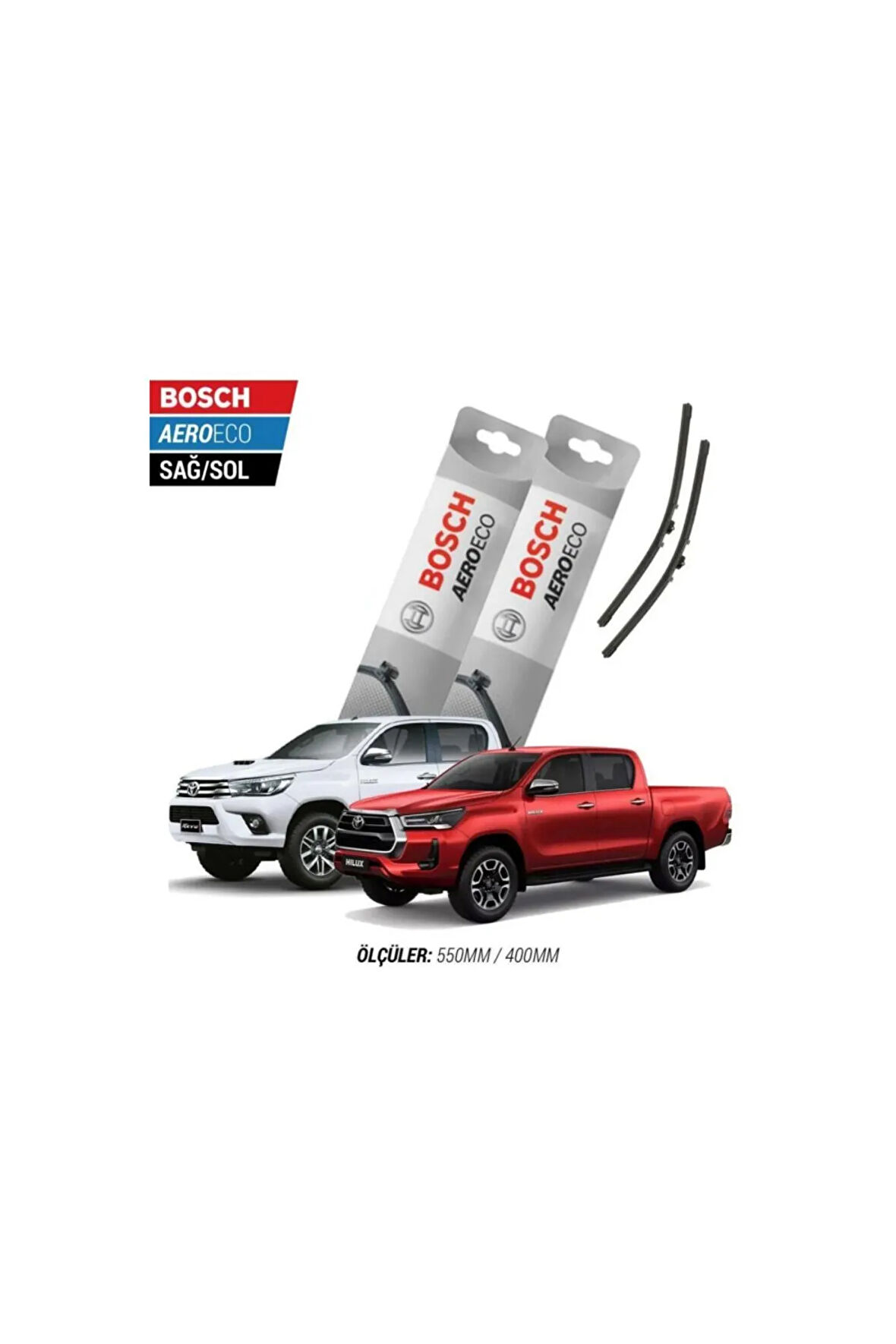 Toyota Hilux 2015-2024 Model Bosch Aeroeco Muz Silecek Takımı