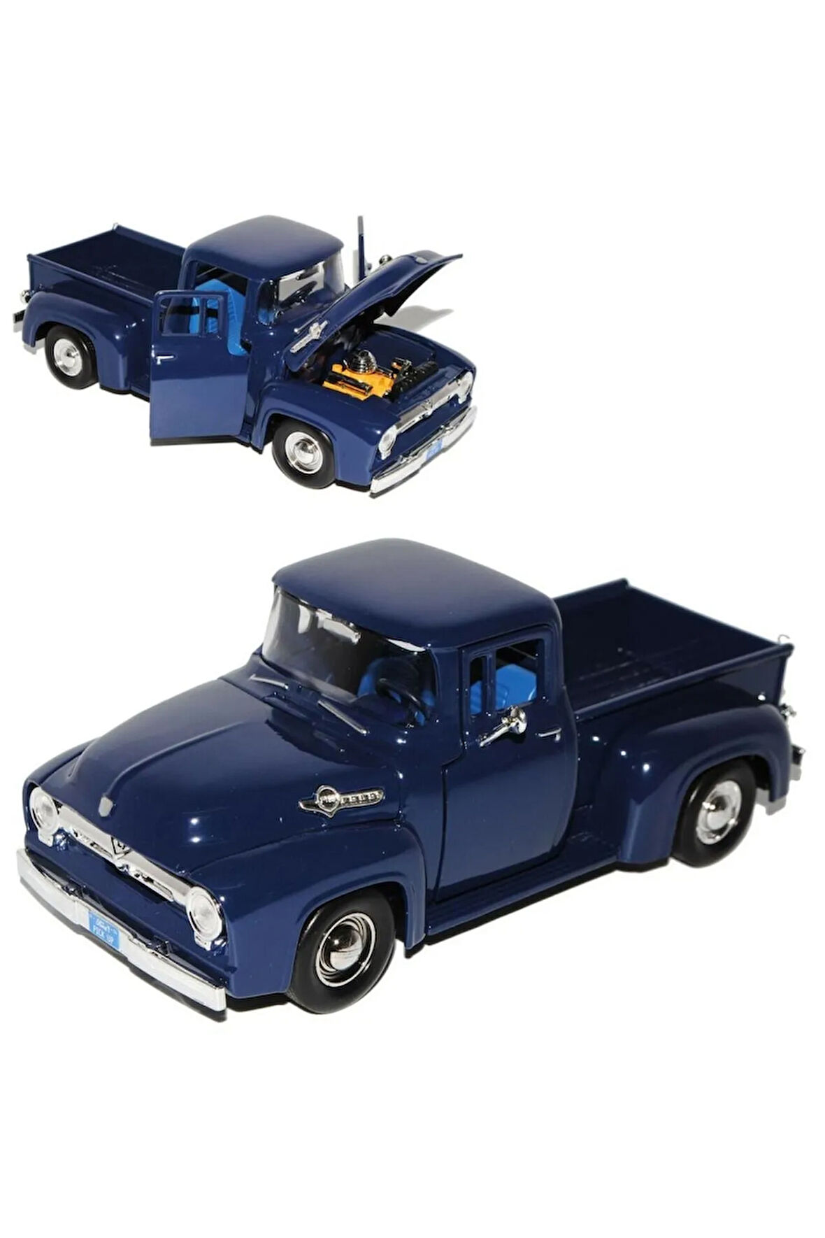 Motormax 1956 Ford F-100 Pickup 1:24 Mavi Model Araba