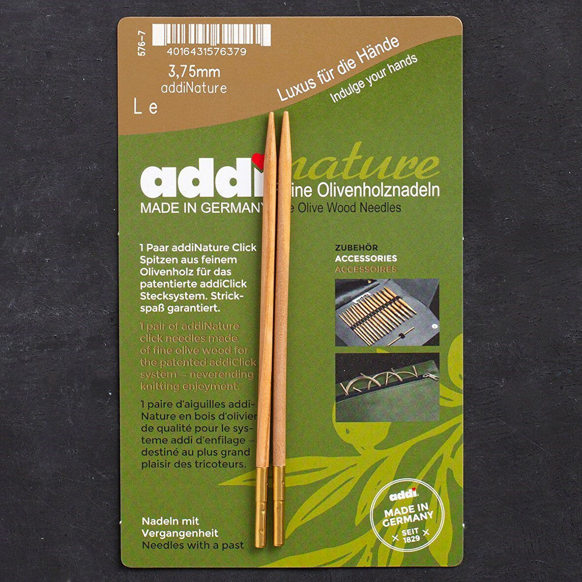 Addi Nature Olive Wood Click 3.75mm 13cm Misinalı