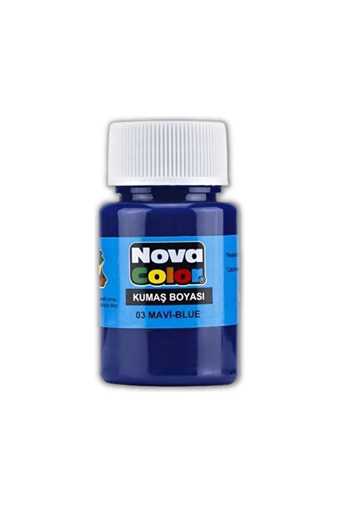 Kumaş boyası, canlı renkler, solmaz, tişört, çanta, tekstil boyası-Mavi Renk 30ml-1 Adet