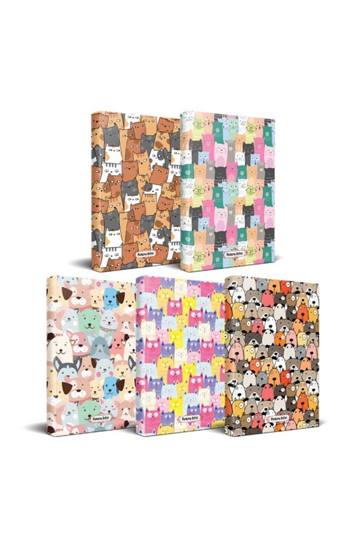 Kedi Temalı Planlama Defteri Seti - 5 Defter Set1