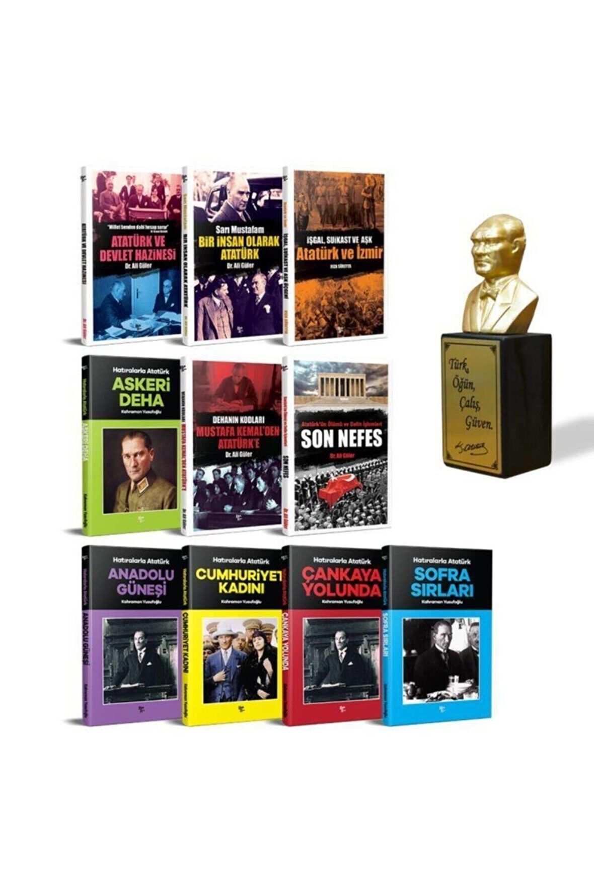 Bir Insan Olarak Atatürk Seti - 10 Kitap Ve Atatürk Büstü Altın