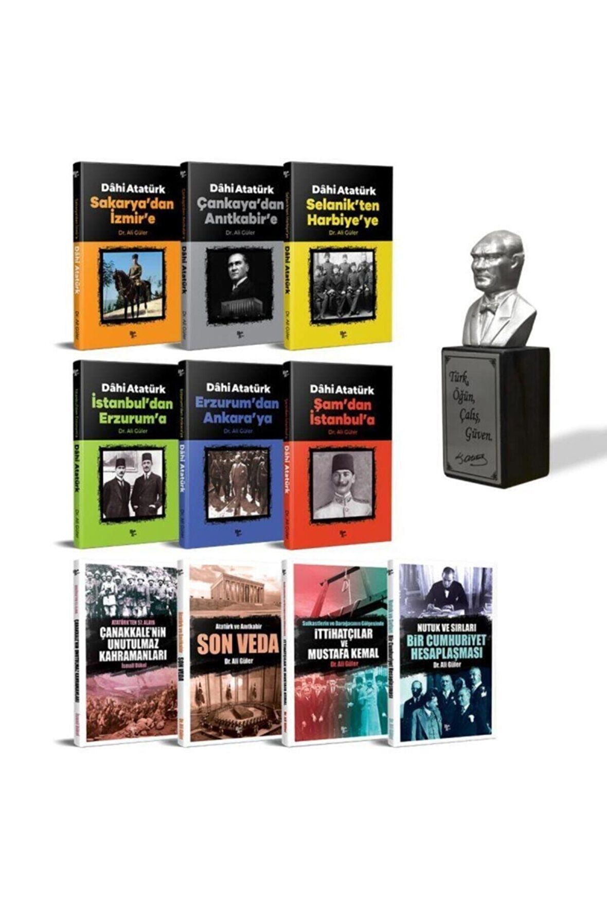 Atatürk'Ü Anlamak Seti - 10 Kitap Ve Atatürk Büstü Gümüş