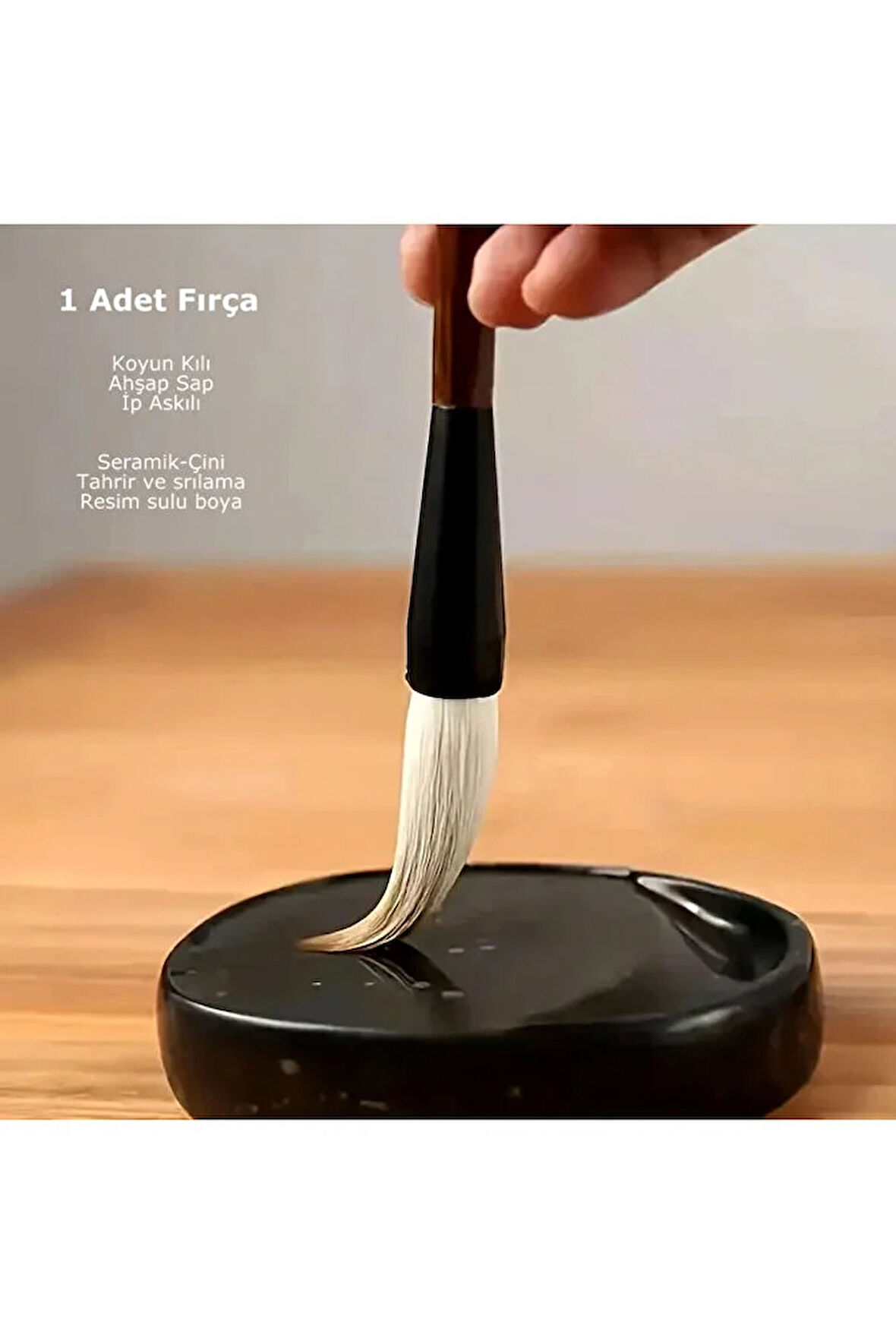 Tahrir Fırçası Koyun Kılı Büyük Boy, Sırlama, Çini, Vazo, Seramik, Sulu Boya, Resim-Askılı 1 Adet